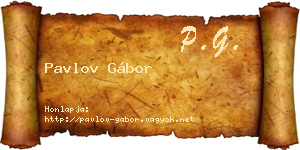 Pavlov Gábor névjegykártya