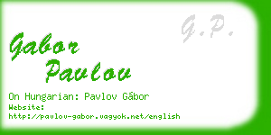 gabor pavlov business card